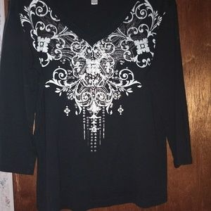 Black beaded blouse